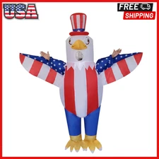Patriotic Inflatable Bald Eagle Costume 4th of July Eagle Blow-up Costume for