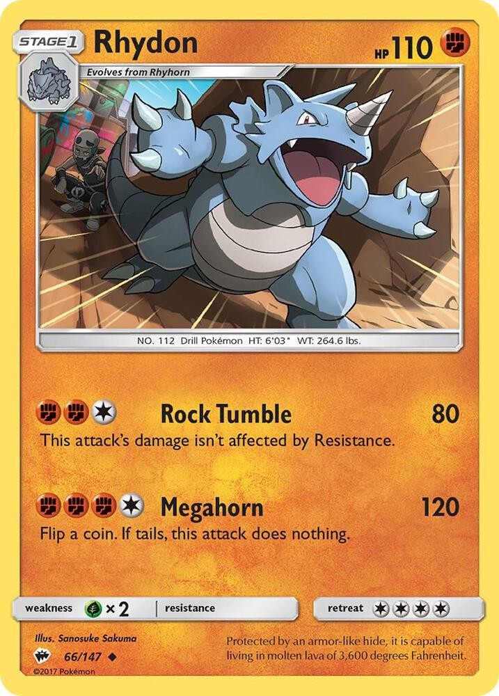 Rhydon Uncommon SM - Burning Shadows 66/147 LP