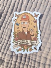 DALE GRIBBLE Guns don't kill people the government does vinyl sticker 3x4"