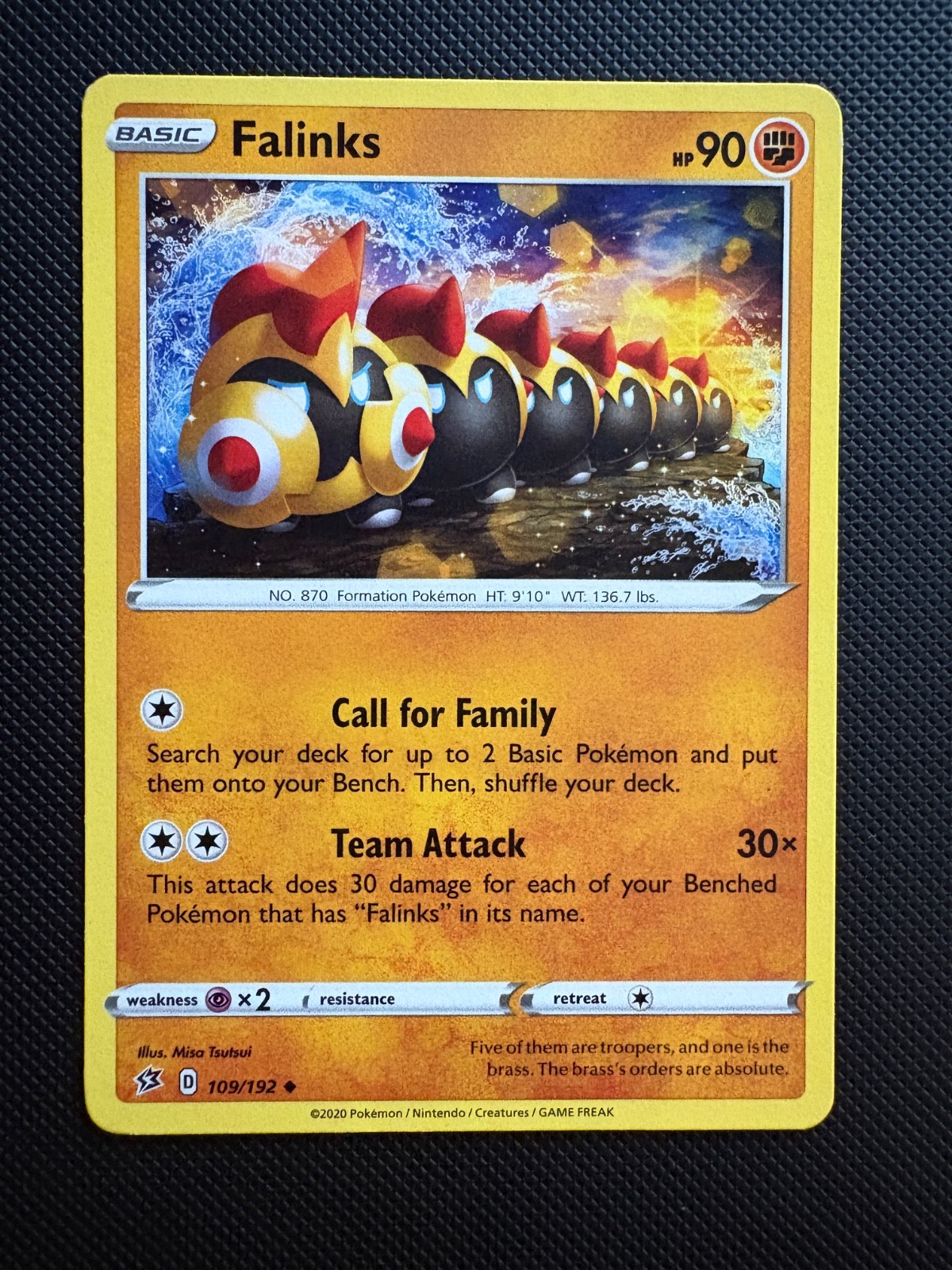 Falinks 109/192 Rebel Clash Regular Uncommon Pokemon Card