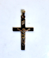 Small Unisex 14K Yellow Gold Cross/Crucifix Pendant/Charm, 1.6 Grams