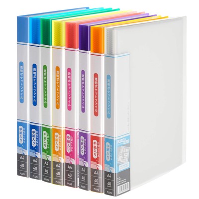 Plus Clear File Transparent Pocket File with Inner Paper A4 40pocket Color  613