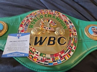 Floyd Mayweather Jr. Signed Green WBC World Championship Boxing Belt Beckett Wit