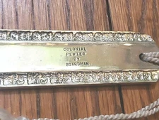 Boardman Pewter Bookmark Ornate Flowers Scrolls 