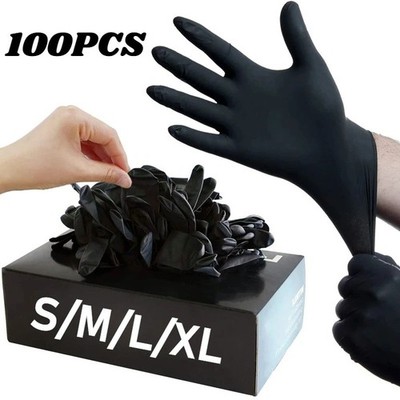 Black Nitrile Disposable Gloves 4 & 5 Mil, Latex & Powder Free
