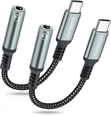 USB Type C to 3.5Mm Female Headphone Jack Adapter, 2 Pack USB C to Aux Audio D
