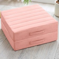 JKMAX 2 Pcs High Density Foam Floor Pillow - Upgraded Large Pillows Seating for