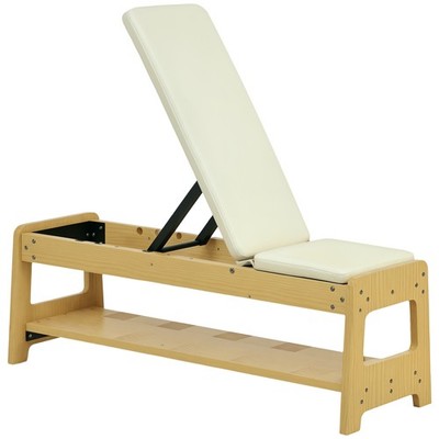 Soozier Adjustable Weight Bench with Rack for Weight Lifting, White