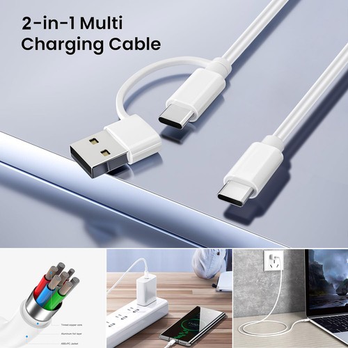 3-Pack 3FT USB-A+USB-C to USB Type-C Fast Charge Cord Charging Cable For Samsung - Picture 17 of 26