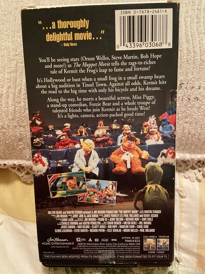 The Muppet Movie VHS, 1999 Jim Henson Comedy Family Muppets  Tested - Image 2 of 4