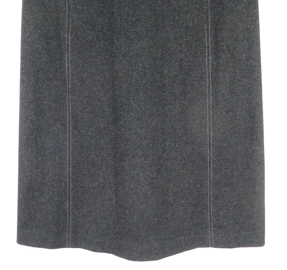 J CREW Womens Wool Nylon Flannel Panelled A-Line Skirt Midi Pocket Lined Gray 2 - Image 4 of 4