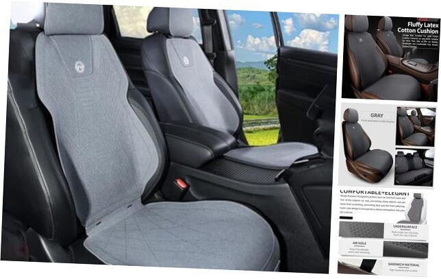 Driver&Passenger GrayTumbled Fur Latex Cotton Cushion, Universal car seat