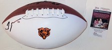 TREMAINE EDMUNDS SIGNED AUTOGRAPHED CHICAGO BEARS WHITE FOOTBALL JSA COA RARE!