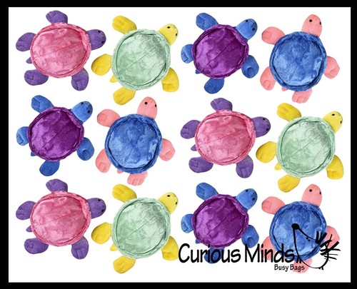 BULK - Set of 12 Small Plush Turtles - Mini Novelty Prize Reward Party Favor Che