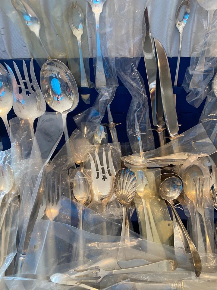 CAÑA Y CARTÓN PLATA ESTERLINA PUNTA ANTIGUO 2 CEBOLLETAS DE FRUTAS PARA 1 OFERTA Foto 4 de 4