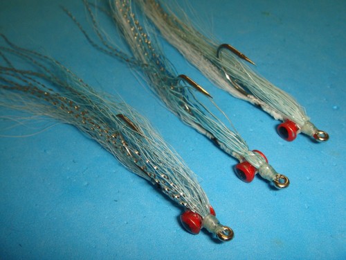 FLY FISHING FLIES - Light Blue/White CLOUSER DEEP MINNOW size #2 (6 pcs.) - Picture 4 of 5