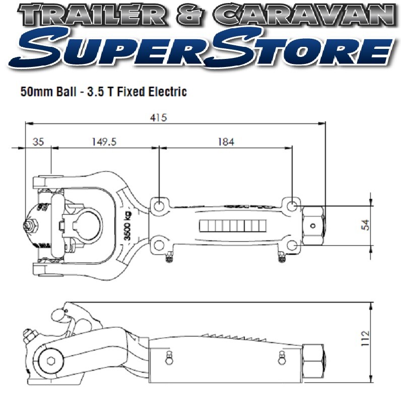 ALKO Off Road Coupling swivel Head 3500kg 3.5T rated Hitch 50mm ball