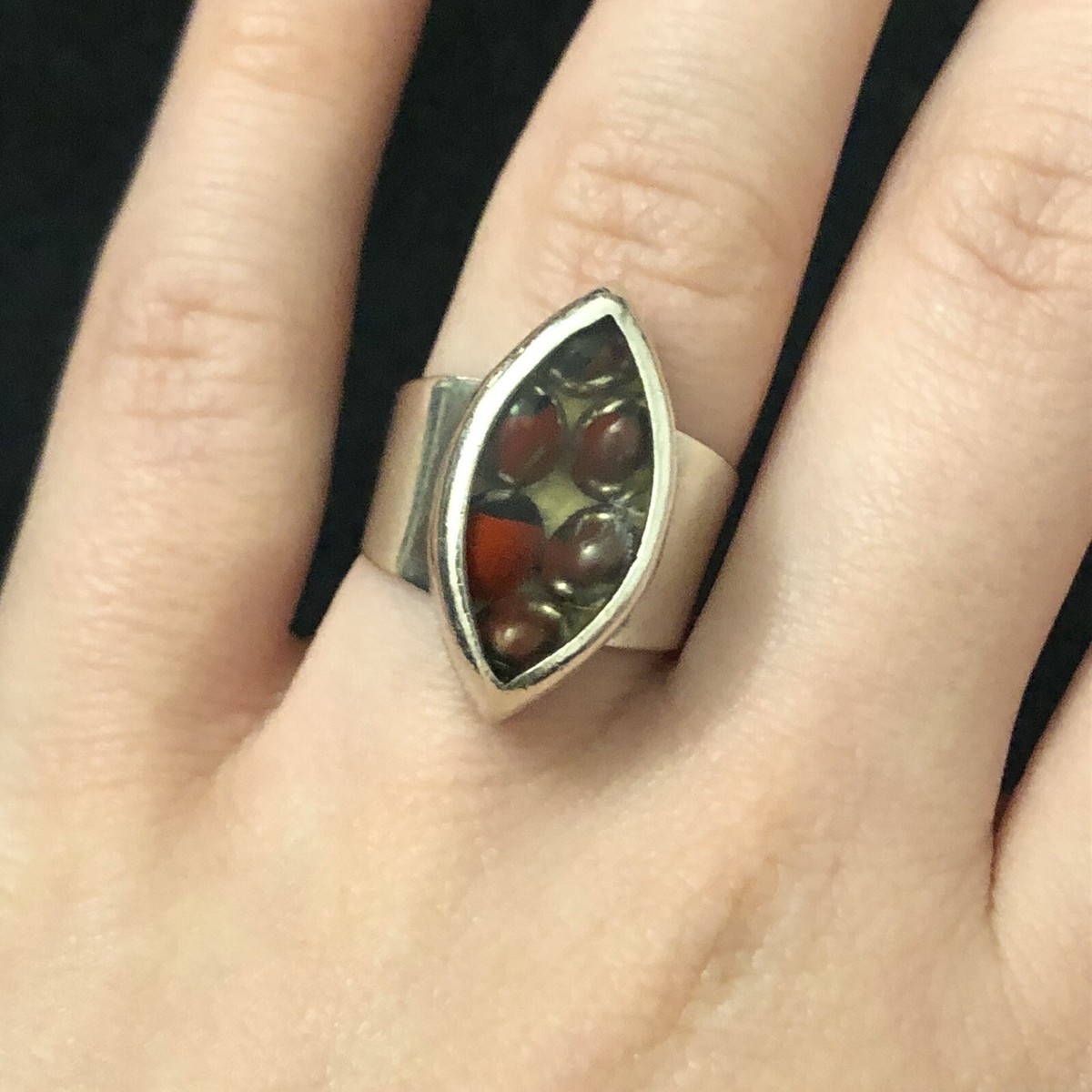 Vintage .925 Silver Encased Seed Ring | eBay