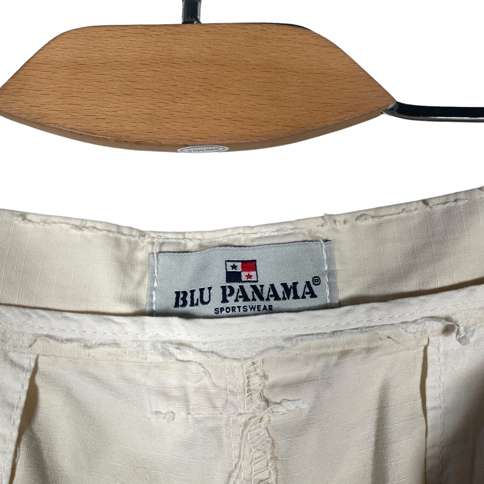 Pantaloncini Cargo Bianco Vintage Beige con Tasche in Cotone da Uomo - Taglia 48 - Imagen 4 de 4