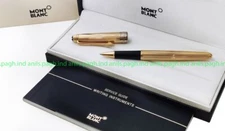 Refurbished# Montblanc Solitaire 163 Vermeil Pinstripe Full Gold Rollerball Pen