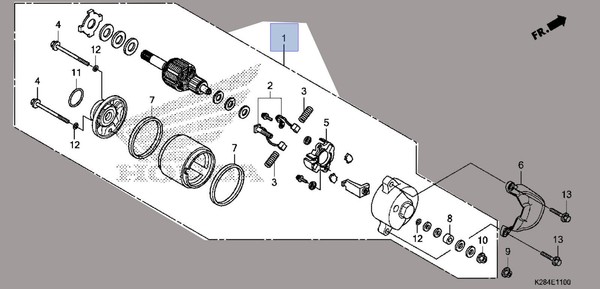 Honda 2014-2018 CR Startermotorbaugruppe 31200-K28-911 Neu OEM-image
