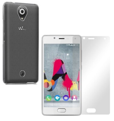 For WIKO UFEEL LITE TEMPERED GLASS SCREEN PROTECTOR + CLEAR SILICONE TPU CASE
