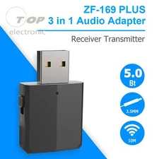 3 in 1 USB Bluetooth 5.0 Audio Transmitter/Receiver Adapter For TV/PC/Car Grace