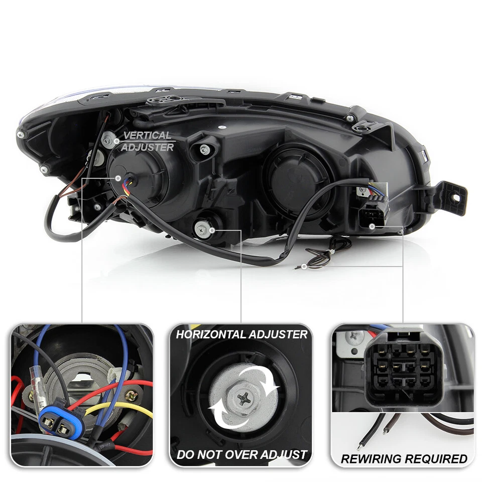 Faros proyectores de señal secuencial LED negros para Subaru WRX STI 2015-2021 Foto 4 de 4