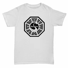 DHARMA INITIATIVE T-SHIRT LOST NEW RETRO OCEANIC ISLAND MOVIE MENS GEEK NERD  