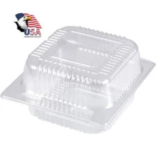 6" Clear Hinged Plastic Food Take Out To-Go / Clamshell Container 100 Pack