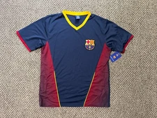 FCB FC Barcelona Rhinox Group Blue Soccer Uniforms Jersey Sz Medium