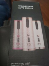 Wireless Hair Curler Cordless LCD Auto Rotating Curling Iron USB Battery Ceramic