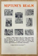 1936 Neptune’s Realm US Navy Recruiting Poster Shellbacks Pollywogs Equator