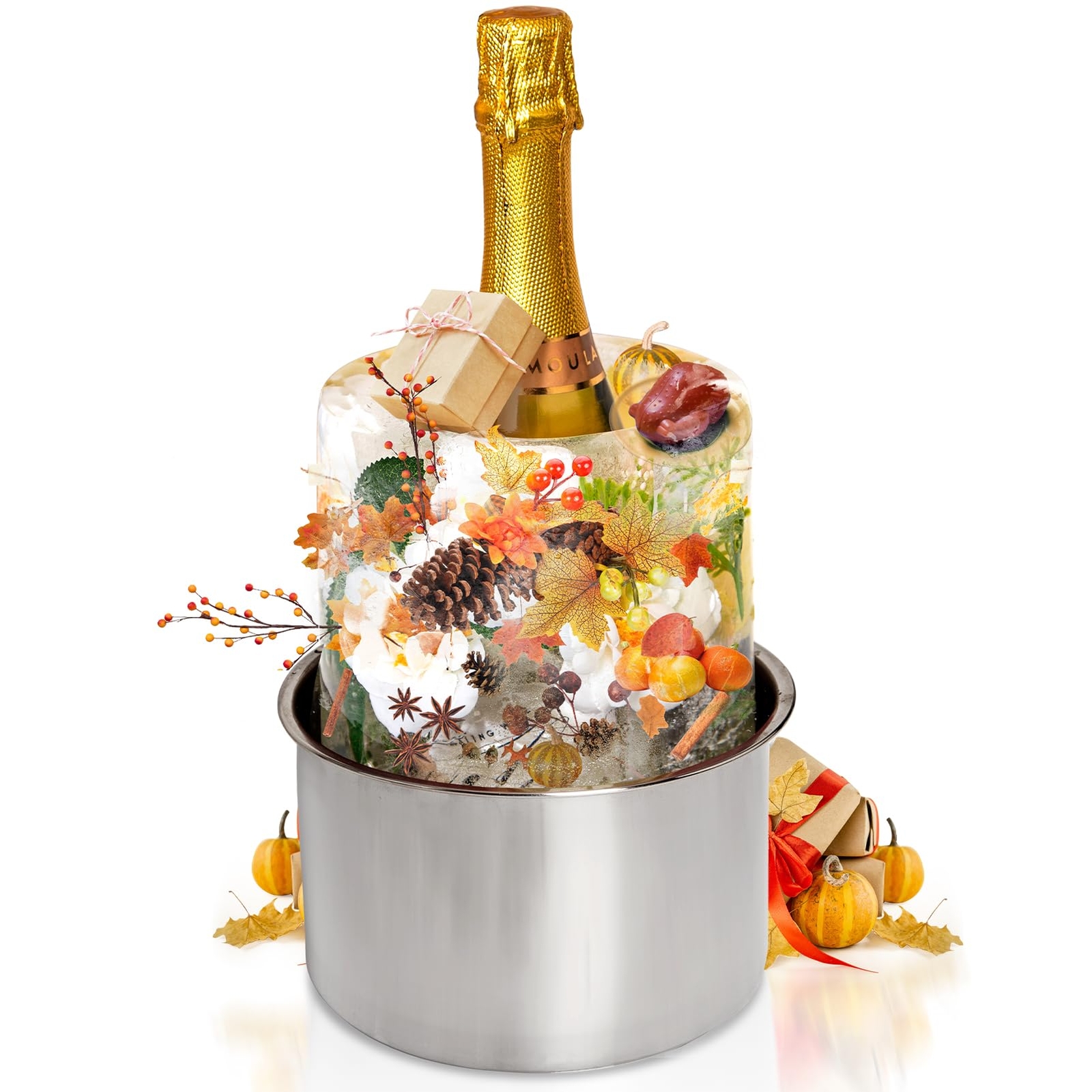 Ice Bucket Mold,Ice Mold Wine Bottle Chiller,Cocktail/Champagne Bucket Ice Mo...