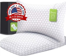 Almohada de espuma con funda de almohada lavable tama o Queen juego de 2 US NEW