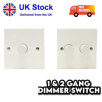 Weiß 1 Gang 2 Wege - 2 Gang Glühlampe Dimmer Schalter - GÜNSTIGSTE BEI EBAY