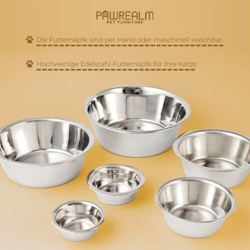 Tazón para perros elevado de madera - Tazón doble de acero inoxidable para perros medianos - Imagen 3 de 7