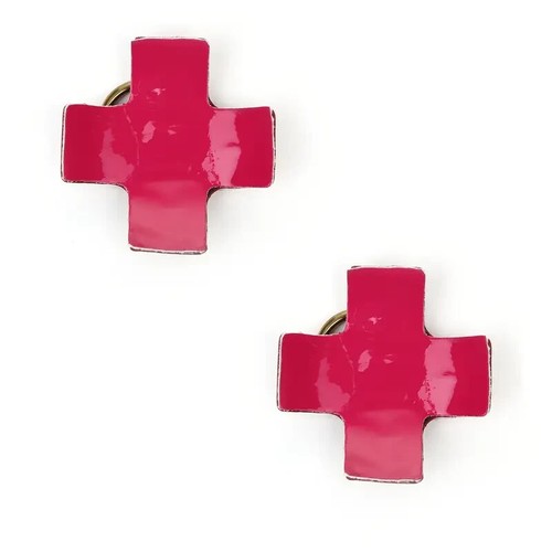 Sexy Silver Ring Pink Faux Leather Studded BDSM Nipple Covers Reusable Pasties - Picture 3 of 4