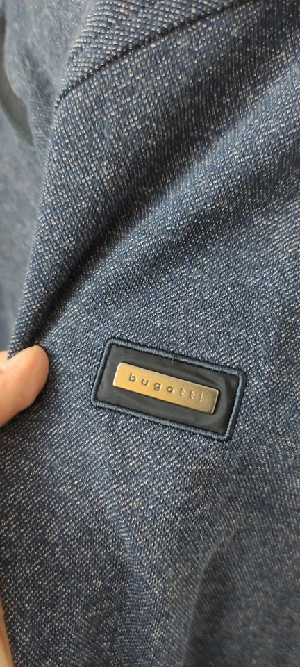 Bugatti Mens Casual Zip Neck Pullover Jumper Cotton Blend Blue Size 3XL - Image 3 of 4