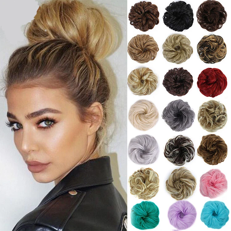 1 pieza Moños sintéticos Extensiones de cabello Pieza de cabello Envoltura Cola de caballo Cabello Foto 2 de 4