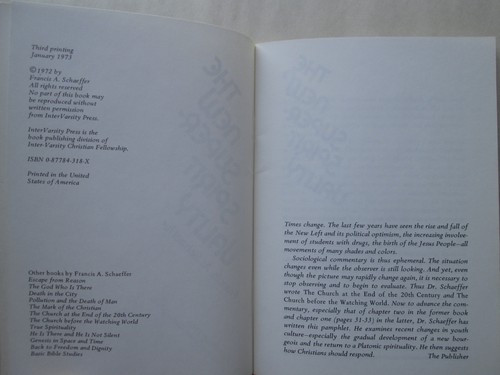 THE NEW SUPER SPIRIT VALITY by Francis A. Schaeffer 1972 pb L'Abri Pamphlets - Imagen 4 de 4
