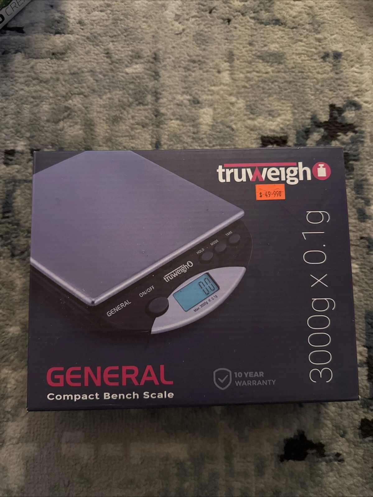 Truweigh General Compact Bench Scale - (3000g X 0.1g - Black) - Digital Kitch...