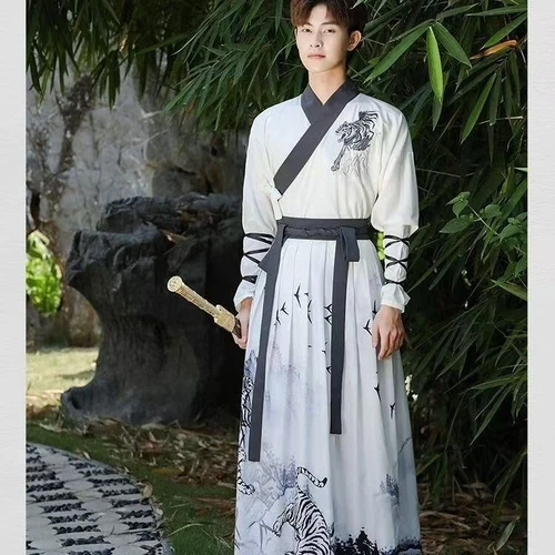 Männer Drachen Muster Kleidung chinesischer Stil traditionelles Hanfu altes Kostüm - Bild 20 von 33