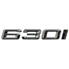 Silver Chrome 630i Car Flat Letter Number Rear Trunk Boot Badge Emblem For BMW