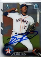 David Paulino Houston Astros 2016 Bowman Chrome Rookie Signed Card