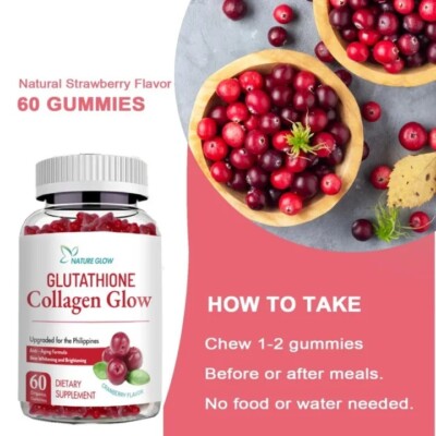2 Bottles Nature Glow Glutathione Collagen - Strawberry Flavor, Chewable Gummies | eBay 2 Bottles Nature Glow Glutathione Collagen - Strawberry Flavor, Chewable Gummies | eBay