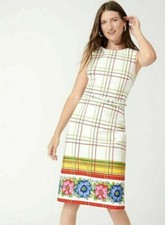 J.Crew Sheath Belted Bi-Stretch Cotton Dress with Floral Border/Hem SZ US 0 $168