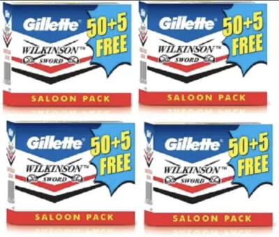 Wilkinson Sword Double Edge Shaving Blades For Shaving Razor 55 Each (Pack of 4)