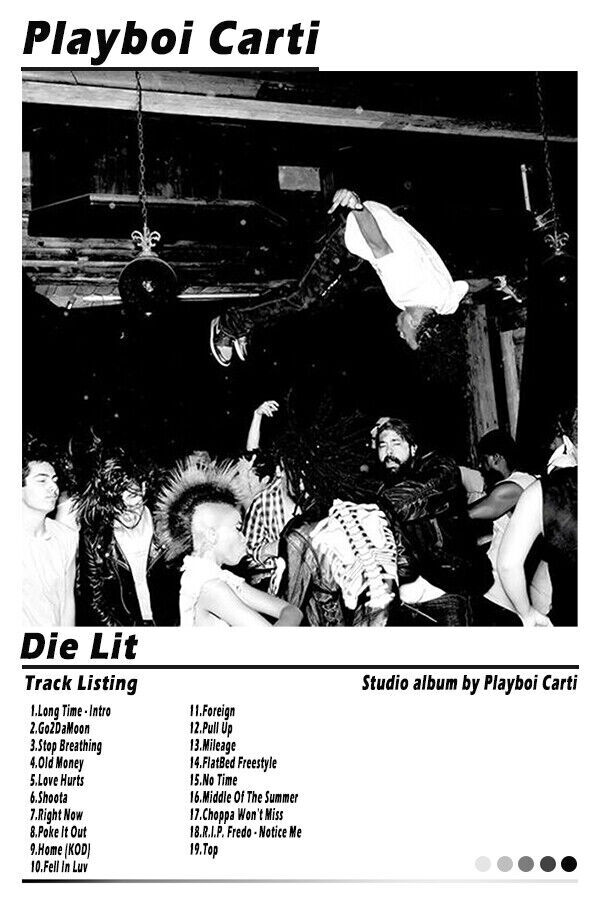 558591 Playboi Carti Die Lit Album Cover HD Rap Cover 16x12 WALL