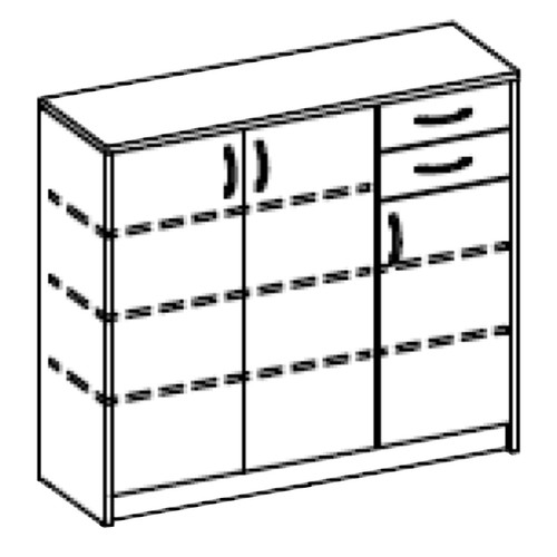 Kommode - Beton-weiß - 109 cm breit Sideboard Anrichte Beistellschrank - Bild 5 von 6